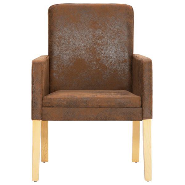vidaXL Eetkamerstoelen 2 st kunstsu&egrave;de bruin