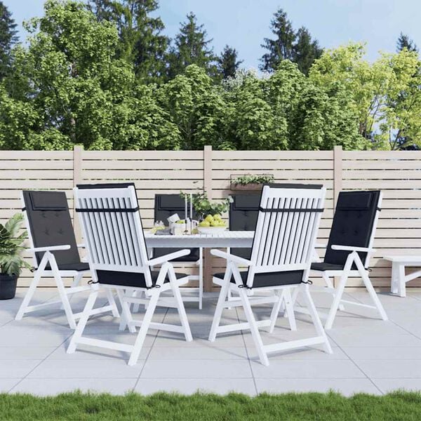 vidaXL Stoelkussens 6 st hoge rug oxford stof zwart