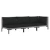 vidaXL 3-delige Loungeset halfrond poly rattan donkergrijs