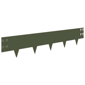 vidaXL Gazonrand 20 pcs 100 x 20 cm Staal Olijfgroen