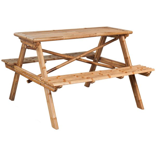 vidaXL Picknicktafel 120x120x78 cm bamboe