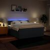 vidaXL Boxspring met matras stof blauw 200x200 cm