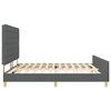 vidaXL Bedframe met hoofdeinde Donkergrijs 200 x 200 cm Stof