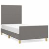 vidaXL Bedframe zonder matras 90x200 cm stof donkergrijs