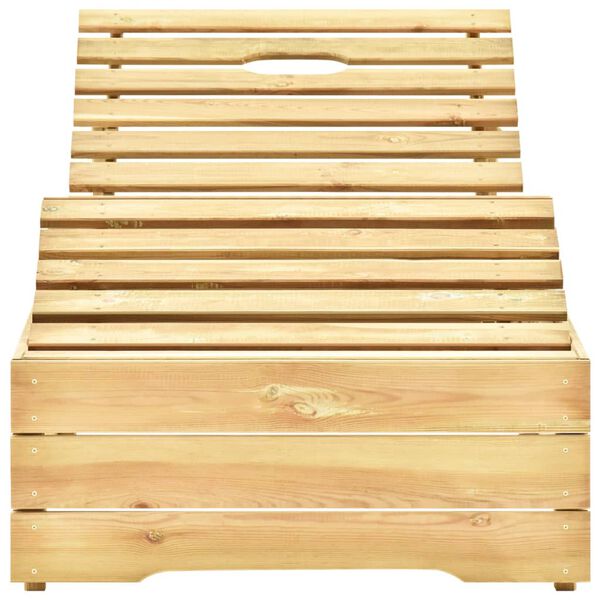 vidaXL Ligbed met blauw kussen ge&iuml;mpregneerd grenenhout