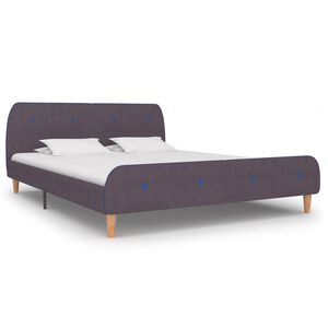 vidaXL Bedframe zonder matras stof taupe 150x200 cm