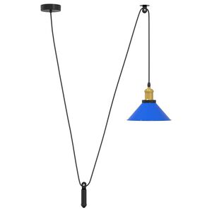 vidaXL Hanglamp in hoogte verstelbaar E27 &Oslash;22 cm metaal donkerblauw