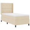 vidaXL LED Box Spring Bed met hoofdeinde Cr&egrave;me 90 x 190 cm Stof