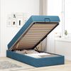 vidaXL Bedframe met matras met matras 2 pcs Blauw Fluweel