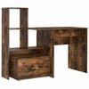 vidaXL Bureau Gerookt eiken Bewerkt hout 131,5 x 50 x 106,5 cm