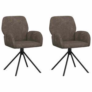 vidaXL Draai Eetstoelen 2 st Nep Suede Leer Donkergrijs