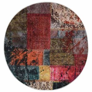 vidaXL Vloerkleed wasbaar patchwork &oslash;120 cm meerkleurig