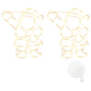 vidaXL Kerstverlichting silhouet van de kerstman2 st 35 LEDs warm wit