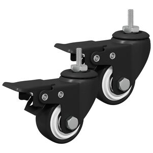 vidaXL Wielen 2 pcs Zwart M6 x 37 mm IJs en nylon