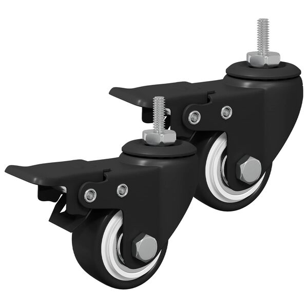 vidaXL Wielen 2 pcs Zwart M6 x 37 mm IJs en nylon