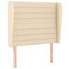vidaXL Hoofdbord met randen 83x23x118/128 cm stof cr&egrave;mekleurig