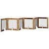 vidaXL Opvouwbaar hondenhek met standaards 6 st Oud hout 482 cm