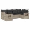 vidaXL 6-delige Loungeset met kussens poly rattan lichtgrijs