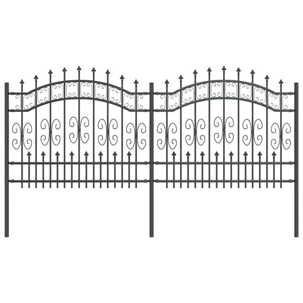 vidaXL Tuinhek Grijs 240 x 140 cm Poedergecoat staal