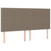 vidaXL Hoofdbord LED 200x5x118/128 cm stof taupe