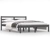 vidaXL Bedframe massief grenenhout grijs 140x190 cm