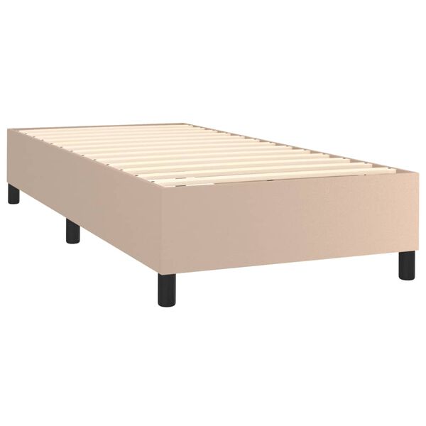 vidaXL Boxspring met matras kunstleer cappuccinokleurig 90x200 cm