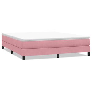 vidaXL Boxspringbed zonder matras 180x220 cm fluweel roze