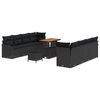 vidaXL Tuinbankenset met kussen 11 pcs Zwart poly rattan