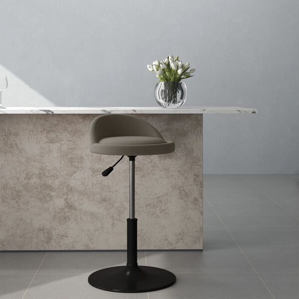 vidaXL Eetkamerstoel draaibaar fluweel lichtgrijs