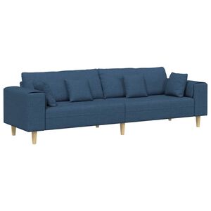 vidaXL Bank Blauw 250 x 77 x 76 cm Stof