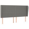 vidaXL Hoofdbord met randen 163x23x118/128 cm stof donkergrijs