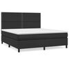 vidaXL Boxspring met matras kunstleer zwart 180x200 cm