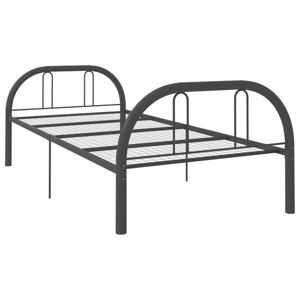 vidaXL Bedframe metaal grijs 90x200 cm