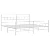vidaXL Bedframe met hoofd- en voeteneinde metaal wit 180x200 cm