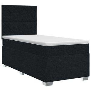 vidaXL Boxspringbed met matras met hoofdeinde Zwart 80 x 200 cm Stof