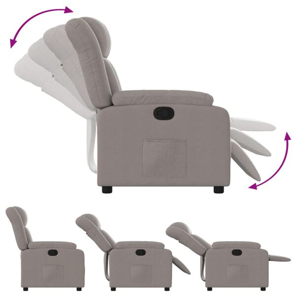 vidaXL Fauteuil verstelbaar stof taupe
