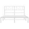vidaXL Bedframe met hoofdbord metaal wit 150x200 cm
