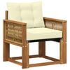 vidaXL Buiten Midden Sofa Massief Acaciahout en Textilene Naturel