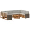 vidaXL Buiten bankenset 10 st Naturel en lichtgrijs Polyester