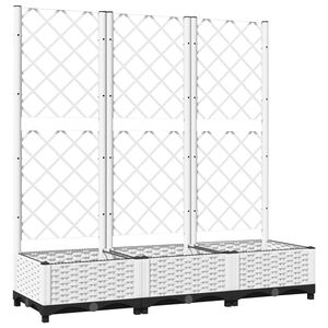 vidaXL Plantenbak met trellis wit 120x40x121,5 cm PP