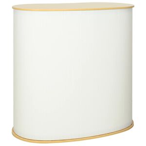 vidaXL Beursbalie Lichtbruin en wit 90 x 48 x 93 cm Bewerkt hout en PP