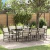 vidaXL Tuin eettafelset met kussen 9 pcs Bruin poly rattan