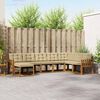 vidaXL Buiten bankenset met kussen 8 pcs Natuurlijk en Beige