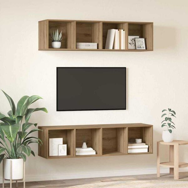 vidaXL Tv-meubelset 2 pcs Artisan Eiken 37 x 37 x 142,5 cm