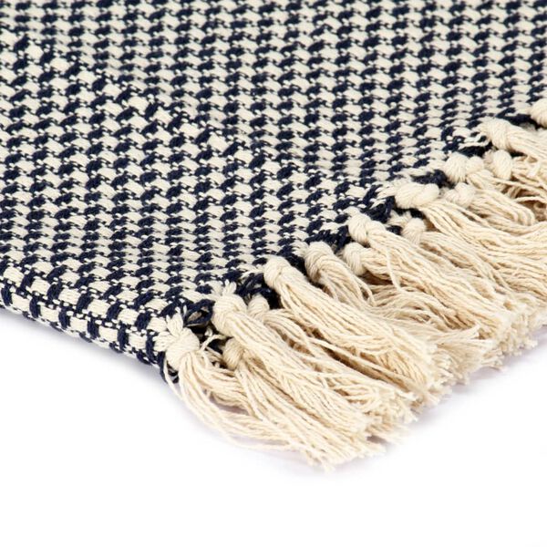 vidaXL Plaid 160x210 cm katoen marineblauw
