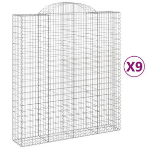 vidaXL Schanskorven 9 st gewelfd 200x50x220/240 cm ijzer
