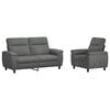 vidaXL Bankstel 2 pcs Donkergrijs Stof