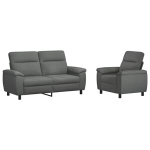 vidaXL Bankstel 2 pcs Donkergrijs Stof