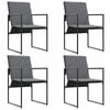vidaXL Tuinstoelen 4 pcs Zwart en antraciet 50.5 x 59 x 81.5 cm