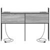 vidaXL Opberghoofdbord met Oplaadstation Grijs sonoma 153 x 15 x 98 cm